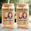 Thank You For Being My Emotional Supporter - Coworker Personalized Custom Glass Cup, Iced Coffee Cup - Gift For Coworkers, Work Friends, Colleagues