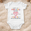 Custom First Mother's Day Baby Onesie - Personalized Baby Shower, Gender Reveal Gifts For New Moms, New Parents - Love You With My Whole Little Heart
