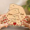 Custom Bear Shaped Wooden Art Puzzle - Personalized Mother's Day Birthday Gifts For Mom, Dad, Brother, Sister, Kids - Home Filled With Hearts
