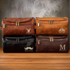 Personalized Leather Toiletry Bag – Custom Travel Wash Bag Gift for Dad, Husband, Brother or Grandpa