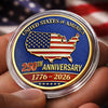 Personalized America 250th Anniversary Commemorative Keepsake Coin – Gifts For Family – Together We Celebrate Freedom