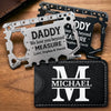Personalized Multi Tool Card With Leather Case – Father's Day Gifts For Dad, Grandpa – Running On Dad Energy