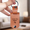 Personalized Photo Engraved Leather Keychain – Gifts For New Dads, Grandpas – Your Little Miracle Is On The Way