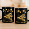 Personalized Black Mug - Birthday Gifts For Dad, Grandpa - The Strength Behind The Family