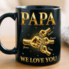 Personalized Black Mug - Birthday Gifts For Dad, Grandpa - The Strength Behind The Family