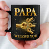 Personalized Black Mug - Birthday Gifts For Dad, Grandpa - The Strength Behind The Family