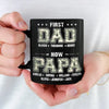 Personalized Black Mug – Birthday Gifts For Grandpa, Dad – First Dad, Now Papa