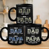 Personalized Black Mug – Birthday Gifts For Grandpa, Dad – First Dad, Now Papa