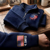 Personalized America 250th Anniversary – Unisex Quarter Zip Sweatshirt – Gifts For Grandpa, Dad – Vintage Patriot Spirit