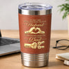 Personalized Printed Leather Tumbler – Birthday Gifts For Him, Husband – Forever Grateful For Dad