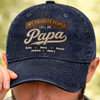 Personalized Washed Baseball Cap – Gifts For Dad, Grandpa – Strong Like Dad Always