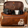 Personalized Photo Leather Toiletry Bag – Gifts For Dad, Grandpa – Dad Makes Every Day Better