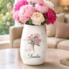 Personalized Oval Ceramic Flower Vase – Gifts For Women, Besties, Sisters, BFF – Blooming Beautifully Every Day