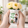 Personalized Flower Vase With Ribbon – Birthday Gifts For Gardeners – Gardener Of The Year