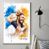 Personalized Photo Vertical Poster – Birthday Gifts For Dad, Grandpa – Dad Makes The World Brighter