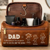Personalized Leather Toiletry Bag – Birthday Gifts For Dad, Grandpa – Forever Loved By Dad