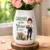 Personalized Oval Ceramic Flower Vase – Gifts For Gardeners – Garden Bloom Keeper