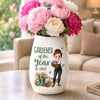 Personalized Oval Ceramic Flower Vase – Gifts For Gardeners – Garden Bloom Keeper