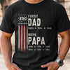 Personalized America 250th Anniversary T-shirt, Hoodie – Gifts For Dad, Grandpa – Started As Dad, Promoted To Grandpa