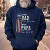 Personalized America 250th Anniversary T-shirt, Hoodie – Gifts For Dad, Grandpa – Started As Dad, Promoted To Grandpa