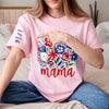 Personalized Unisex T-Shirt With Design On Sleeve – 4th Of July Gifts For Mom, Grandma – Red, White And Blooming Love