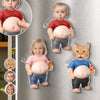 Personalized Photo Big Belly Fridge Magnet – Funny Gift For Family – Too Cool To Be Normal