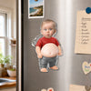 Personalized Photo Big Belly Fridge Magnet – Funny Gift For Family – Too Cool To Be Normal