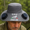 Personalized Hat With Fans Solar Power – Gifts For Fisherman, Dad, Grandpa – I'm On My Other Line