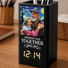Personalized Photo Pen Holder With Clock – Anniversary Gifts For Couple – Loving You Through Every Second