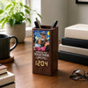 Personalized Photo Pen Holder With Clock – Anniversary Gifts For Couple – Loving You Through Every Second