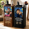 Personalized Photo Pen Holder With Clock – Anniversary Gifts For Couple – Loving You Through Every Second