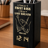 Personalized Pen Holder With Clock – Anniversary Gifts For Couple – A Pinky Promise For Life
