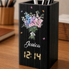 Personalized Pen Holder With Clock – Gifts For Women, Besties, Sisters, BFF – Growing Happiness Day By Day
