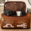 Personalized Leather Toiletry Bag - Gifts For Dad, Grandpa, Husband - Dad Makes Every Moment Better
