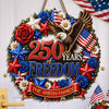 Personalized America 250th Anniversary Wood Sign - Gifts For Family Members - Home Of The Free And Brave