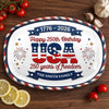 Personalized America 250th Anniversary Platter - Gifts For Family Members - Sweet Land Of Liberty