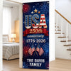 Personalized America 250th Anniversary Door Cover - Gifts For Family Members - Stars Stripes Proud Hearts