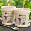 Personalized Plant Pot Ceramic Mug – Garden Gifts For Gardeners – Gardening Is My Therapy