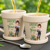 Personalized Plant Pot Ceramic Mug – Garden Gifts For Gardeners – My Happy, Blooming Sanctuary
