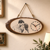 Personalized Photo Rustic Wooden Clock - Gifts For Couple - Their Favorite Moment, Always On Time