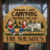 Personalized Shaped Wood Sign - Gifts For Couple - Camping Partners For Life