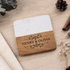 Personalized Marble Wood Coaster - Custom Anniversary Gift For Husband Wife - Our Love Story