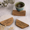 Personalized Marble Wood Coaster - Custom Anniversary Gift For Husband Wife - Our Love Story
