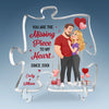 Personalized Puzzle Shaped Acrylic Plaque - Gifts For Couple - Love Grows Where We Are