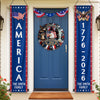 Personalized America 250th Anniversary Porch Banner Set - Gifts For Family - Freedom Never Fades