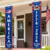Personalized America 250th Anniversary Porch Banner Set - Gifts For Family - Freedom Never Fades