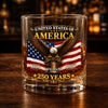 Personalized America 250th Anniversary Whiskey Glass - Gifts For Men, Women - Inspiring The Future
