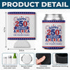 Personalized America 250th Anniversary Leather Can Cooler – Gifts For Family Members – Freedom Lives Here