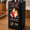 Personalized Pen Holder With Clock - Gifts For Couple - I'd Choose You Again And Again
