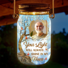 Personalized Photo Solar Jar Lantern - Sympathy Gift For Family - Your Memory Is My Keepsake